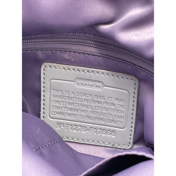 Coach Quilted Gray Signature Stitch Nylon & Patent Leather Medium Tote Bag Grey - Picture 7 of 14